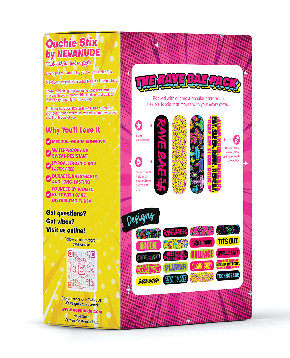 Neva Nude Plur Vibes Ouchie Stix, paquete de 40 curitas