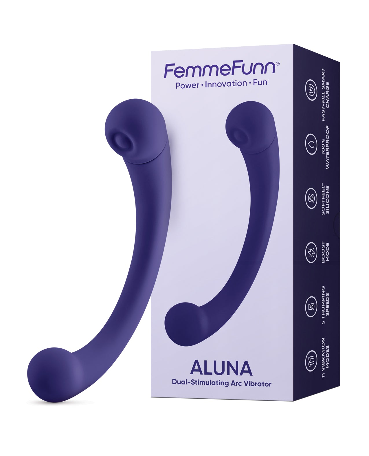 Dispositivo per l'esplorazione a doppia vibrazione Femme Funn Aluna viola