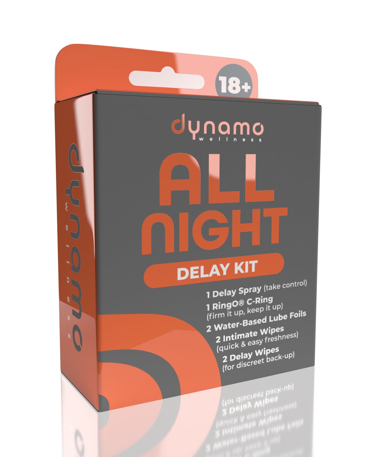 Dynamo intimitetssæt til udholdenhed med forsinkelsesspray, C-ring, vandbaseret glidecreme og servietter