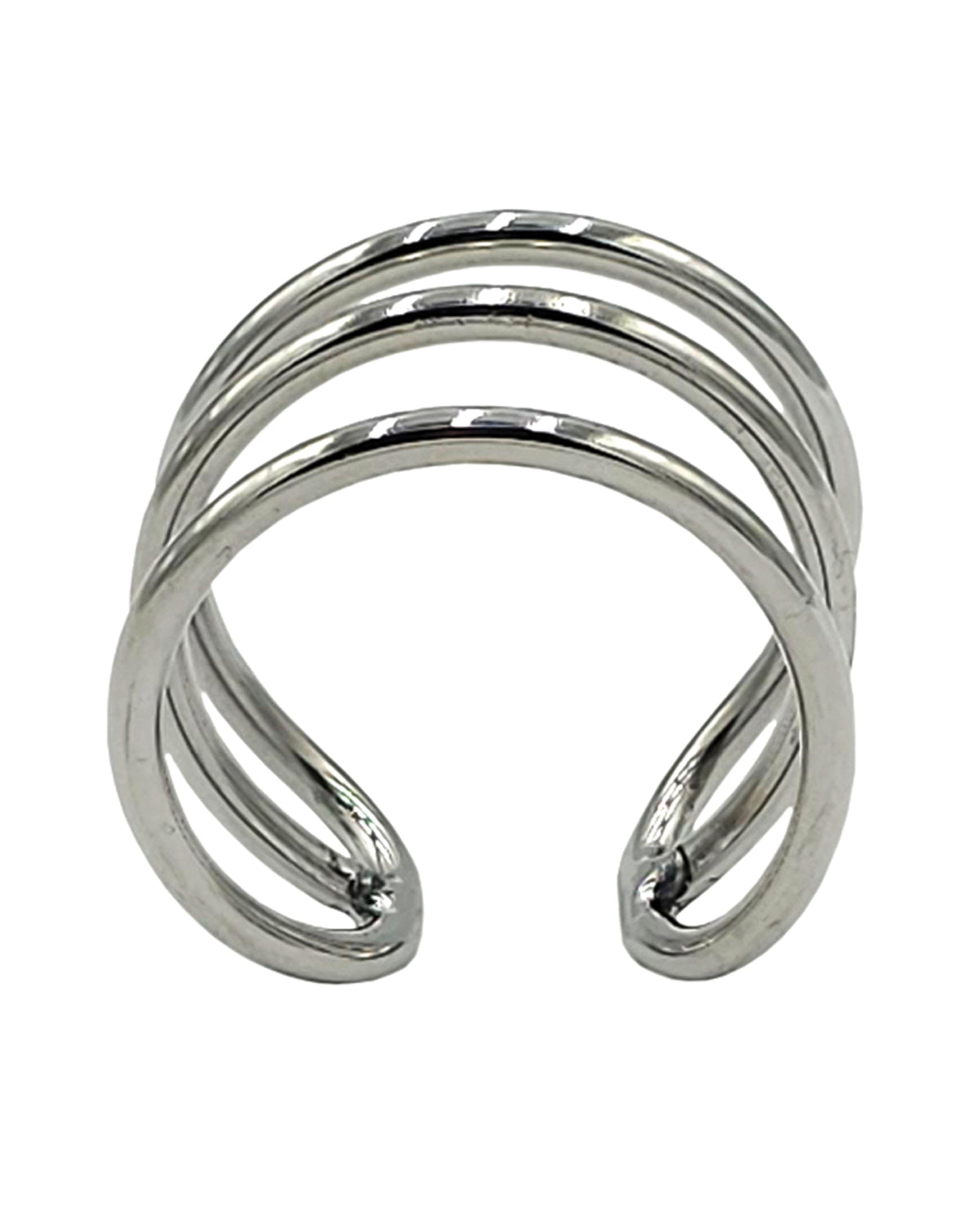 Rouge roestvrijstalen glansring met drievoudige draad 32 mm - zilver