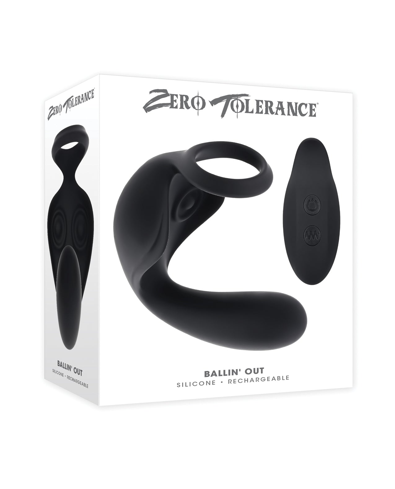 Anillo vibrador para el pene y masajeador de próstata Zero Tolerance Ballin Out, negro