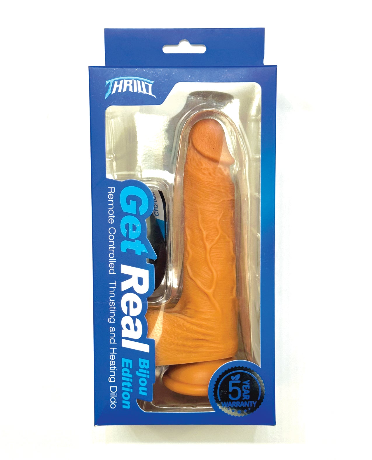 Get Real verwarmde stotende dildo met afstandsbediening, siliconen speeltje van 8 inch