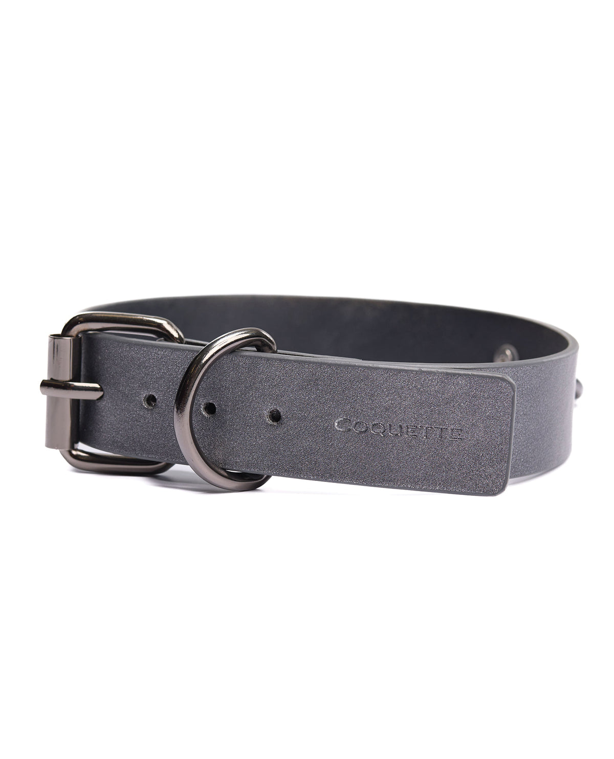 Collier réglable avec laisse Gunmetal Glam de la collection Pleasure, avec chaîne amovible