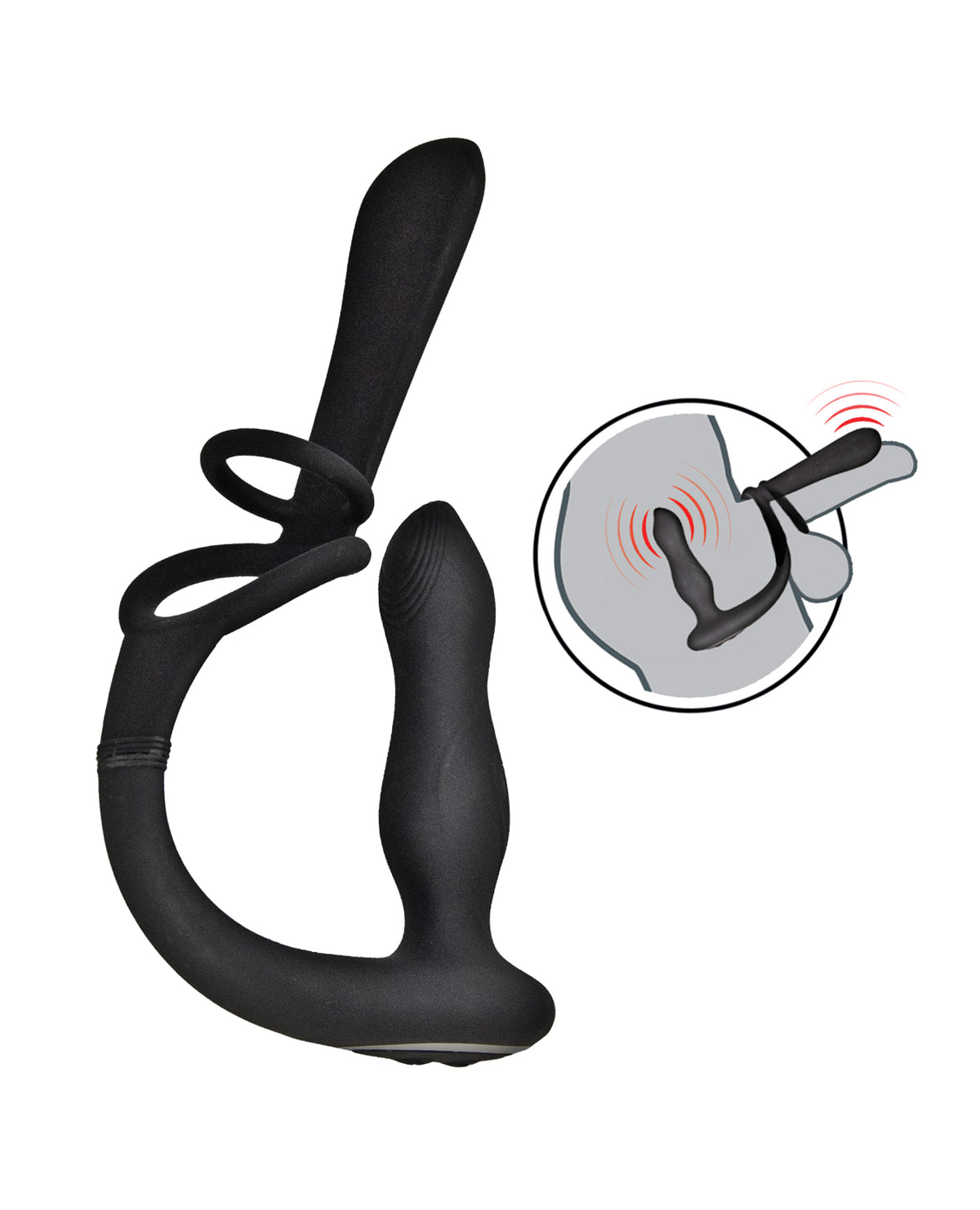 Nasstoys Enhanced Penis Sheath And Dual Vibration Plug Black