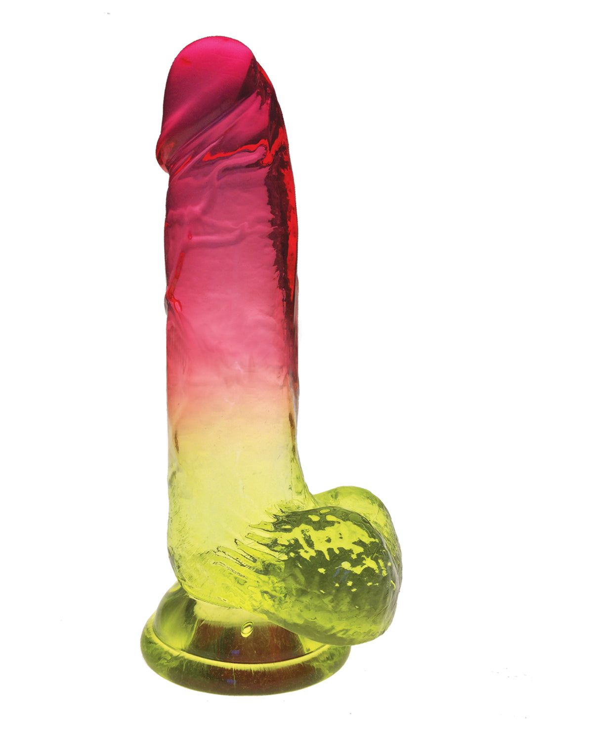 Shades Jelly TPR Gradient Dong Large Pink Yellow Sex Toy