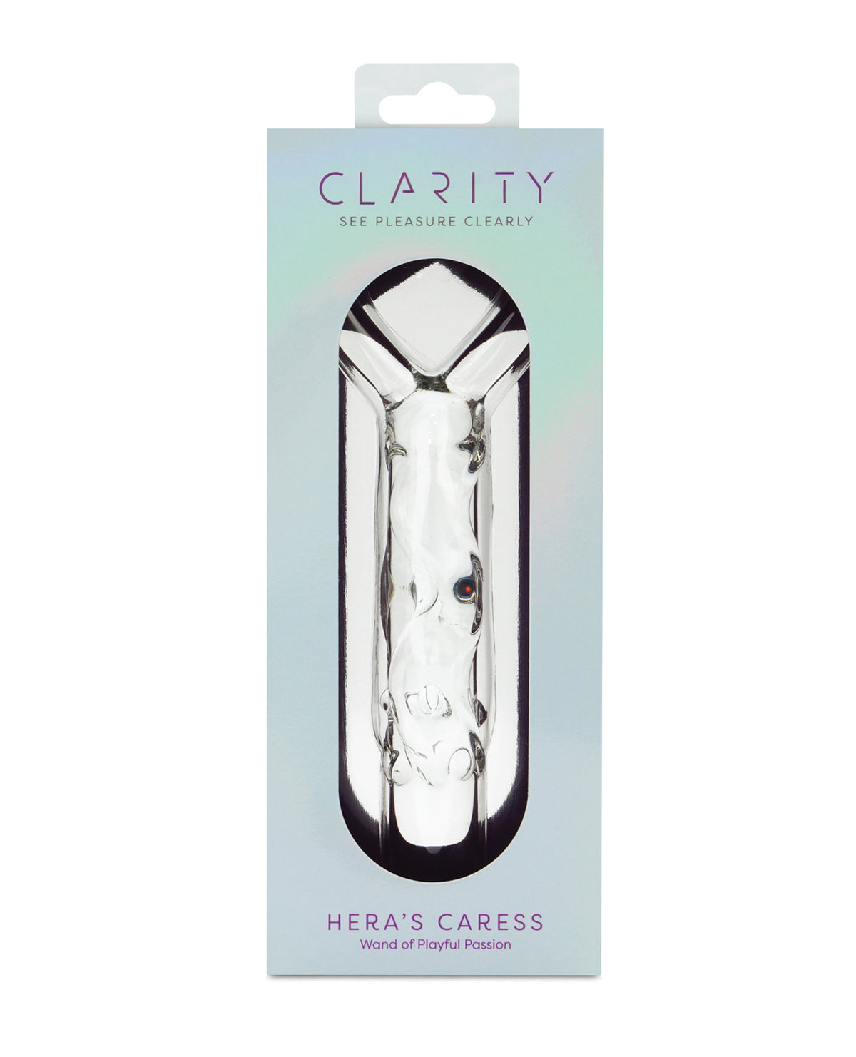 Dildo de vidrio curvado Heras Caress de 5.9 pulgadas con mango circular