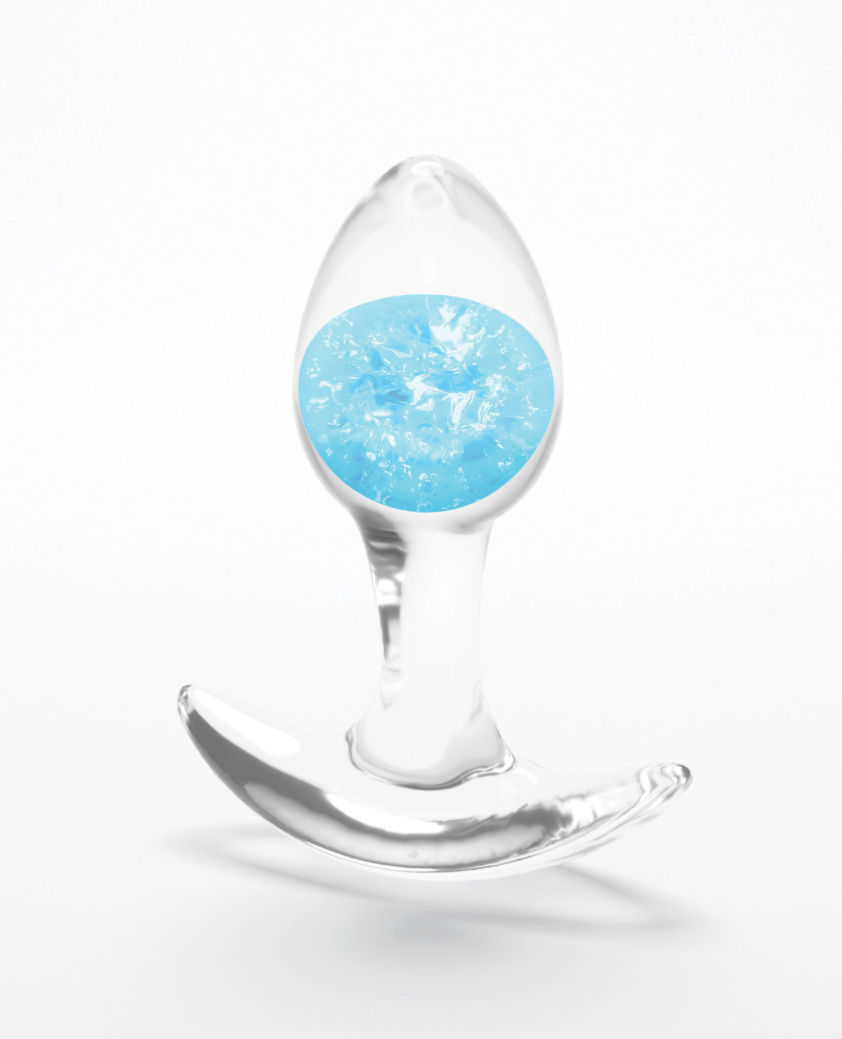 Plug anal pequeño Cosmic Glams de silicona con canica de vidrio interna, azul Starlight
