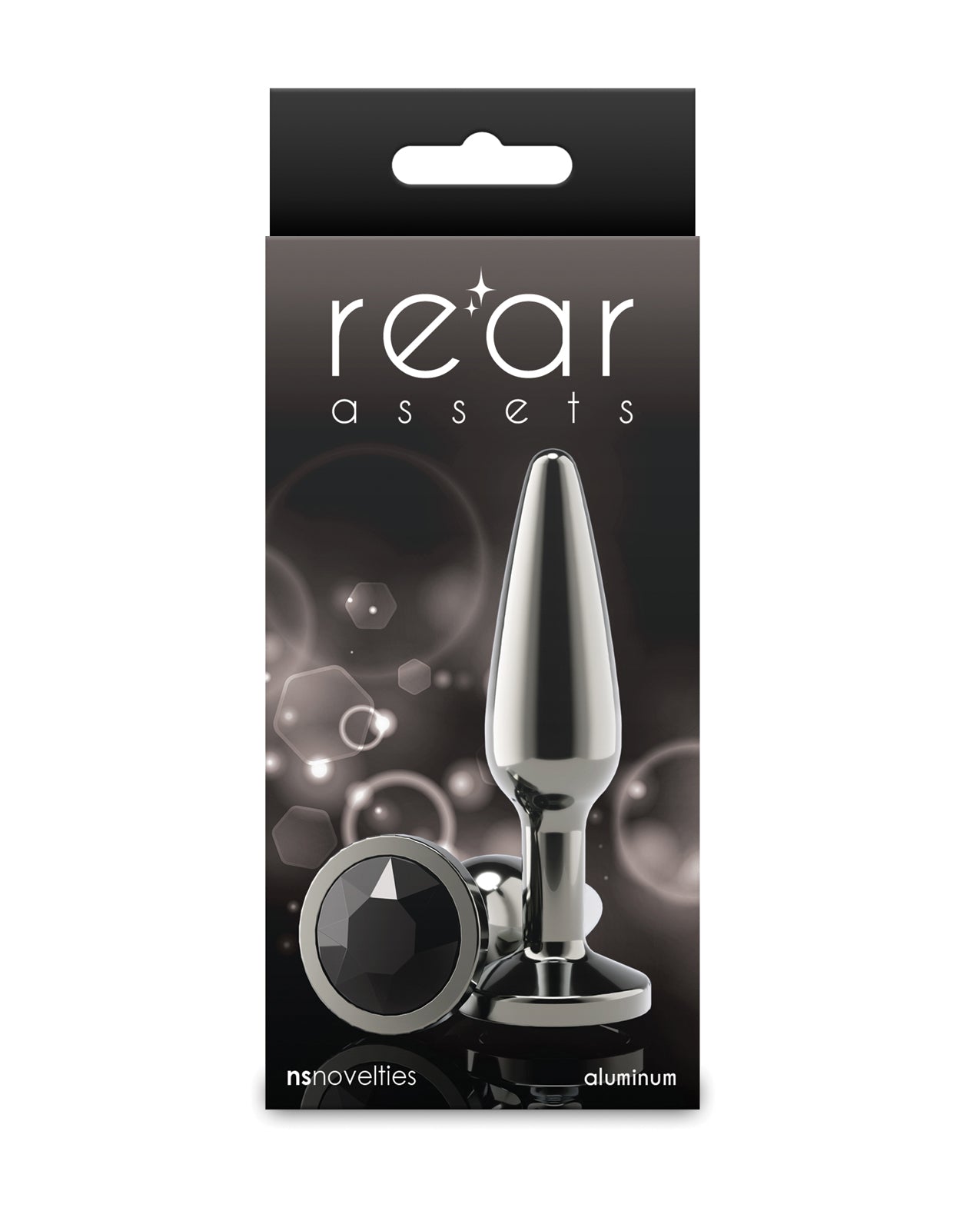 Rear Assets lichte tapsvormige aluminium anale dildo, middelgroot, chroom