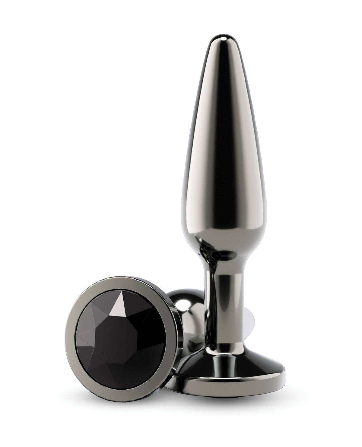 Rear Assets lichte tapsvormige aluminium anale dildo, middelgroot, chroom
