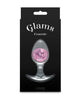 Afbeelding laden in Galerijviewer, Cosmic Glams middelgrote buttplug van vloeibare siliconen met roze glinsterende glazen knikker
