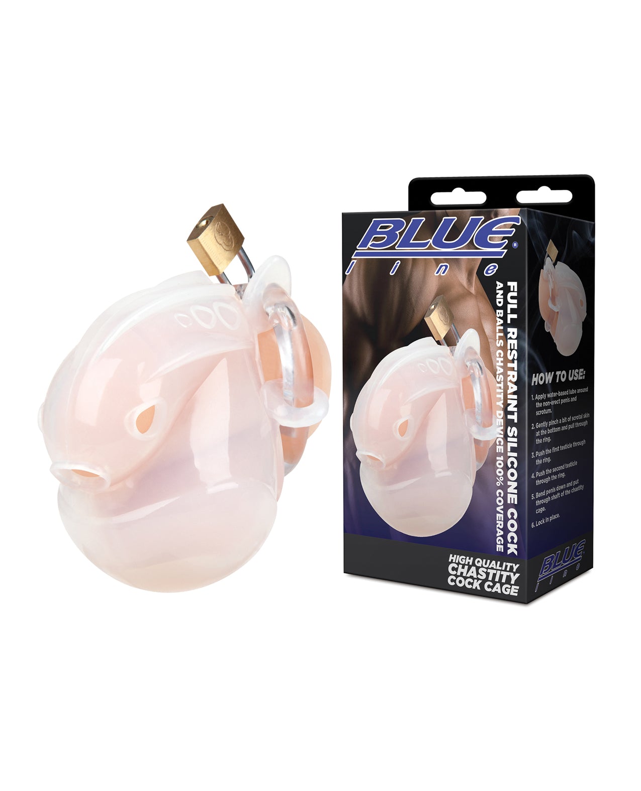 Full Restraint Silicone Cock And Balls Chastity Device White