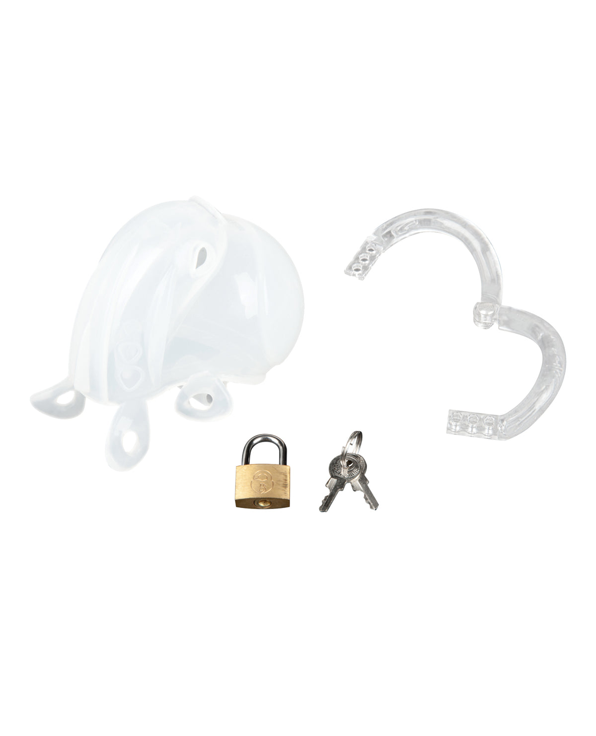 Full Restraint Silicone Cock And Balls Chastity Device White