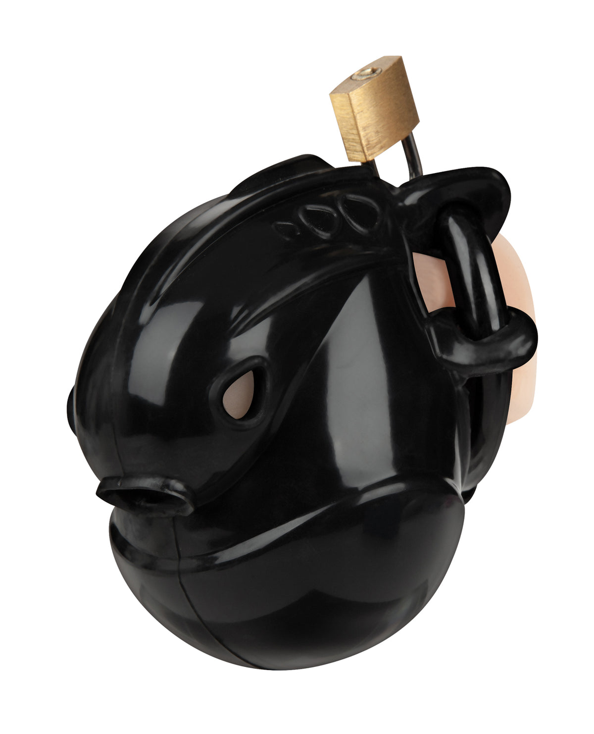 Dispositivo de castidad de silicona con cobertura total de los testículos, negro