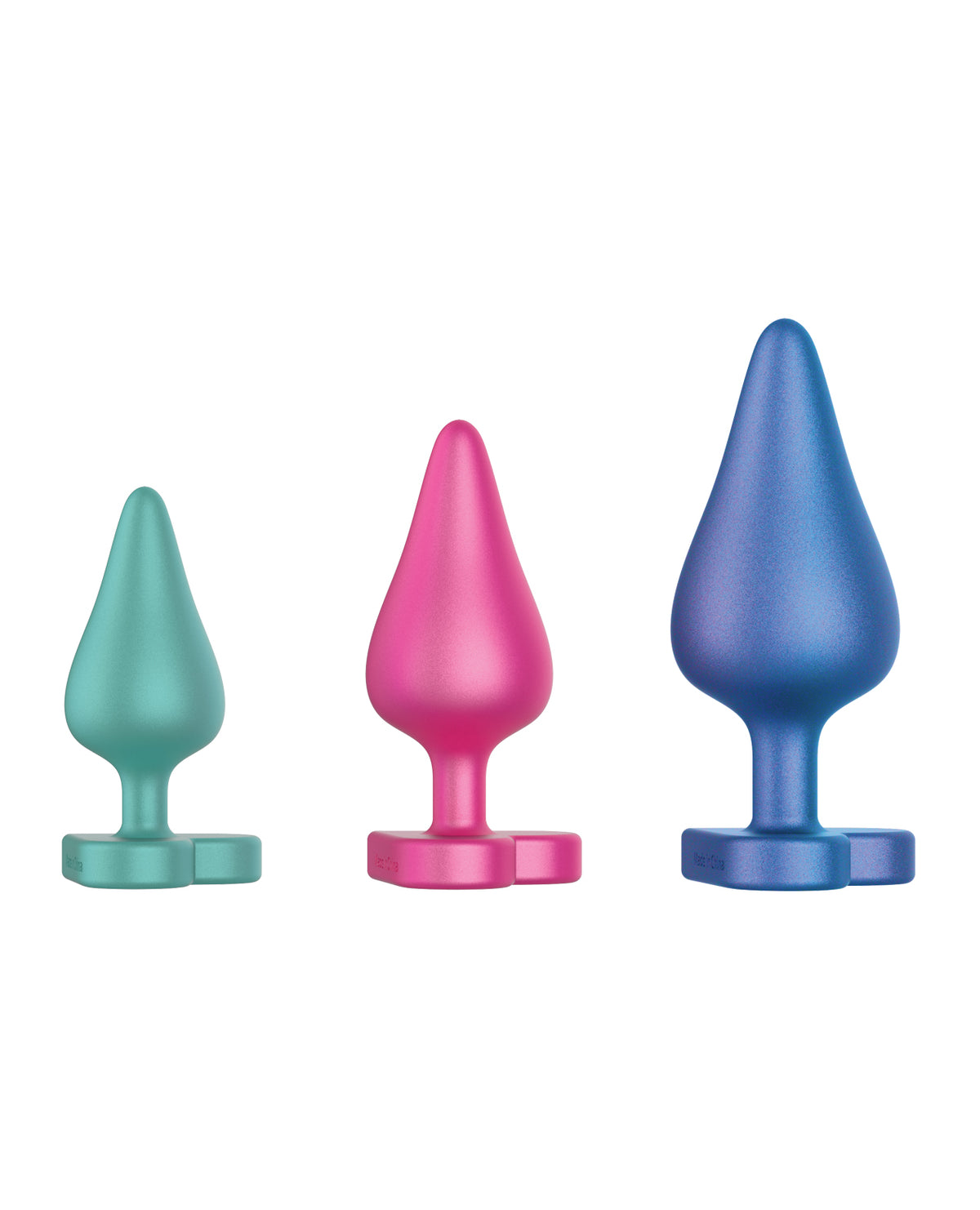 ROMP Luster Butt Plug Kit Multi Color Silicone Anal Toy Set Three Sizes