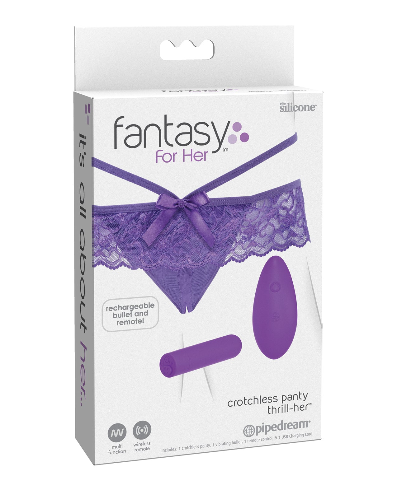 Fantasy For Her Crotchless Panty Thrill Her Purple Lingerie