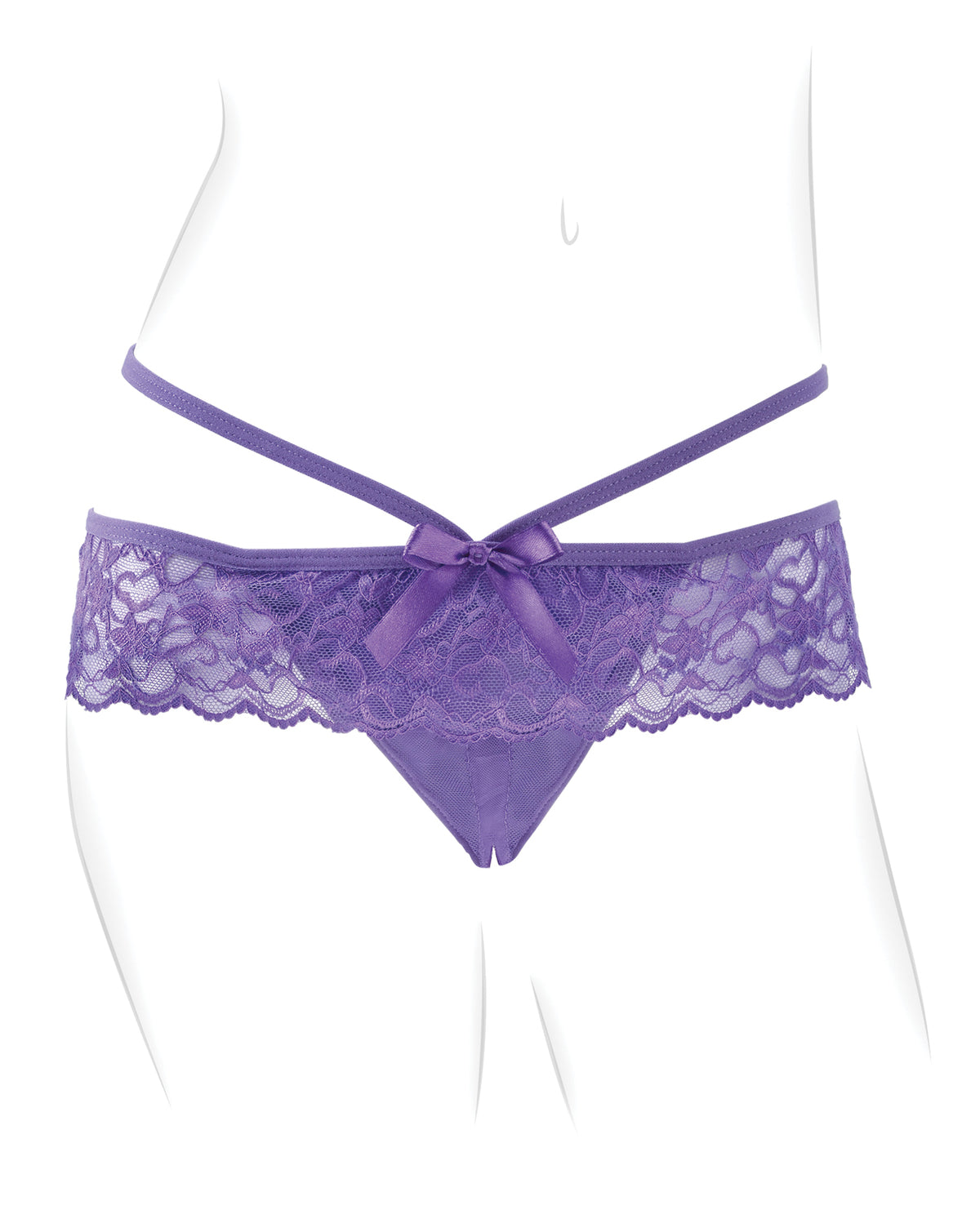 Fantasy For Her Crotchless Panty Thrill Her Purple Lingerie