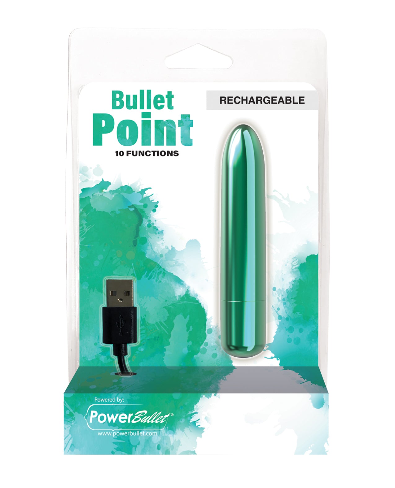 PowerBullet Bullet Point Vibrator 10 Functions Teal