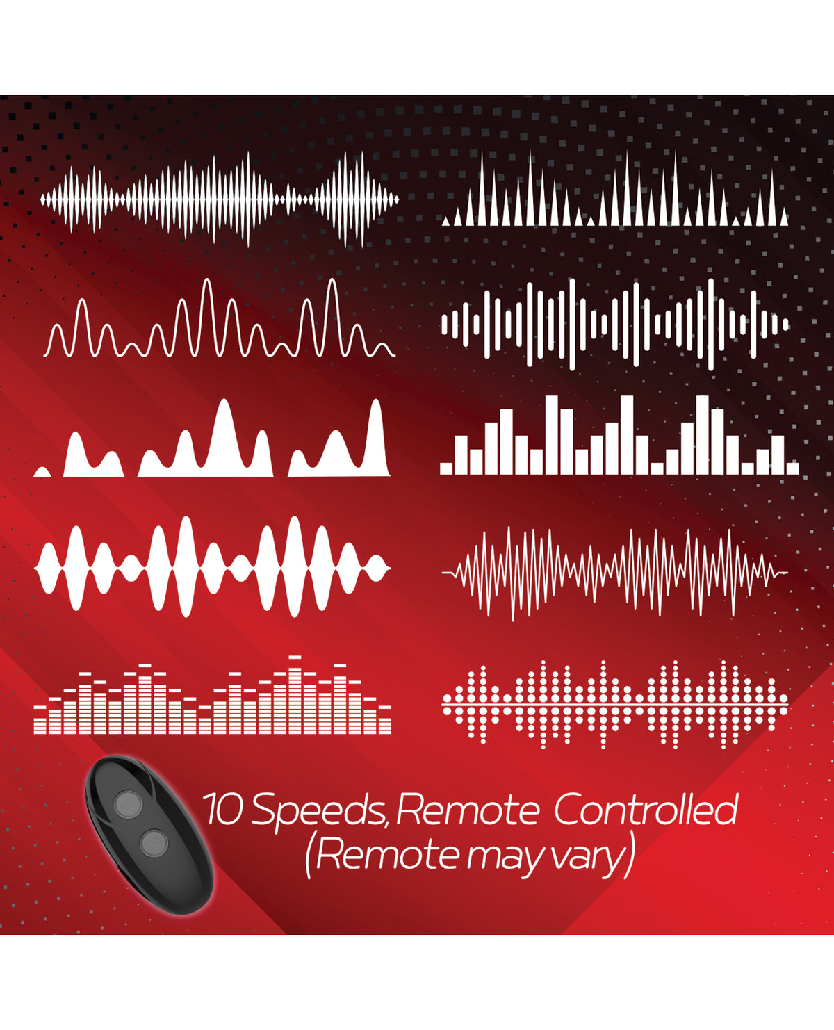 Massive Red Dot Cock Ring V2 With Remote Control Black