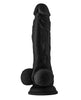 Załaduj obraz do przeglądarki galerii, Dildo Shaft Model A z elastycznego silikonu Flexskin, z jądrami, rozmiar osiem, czarne
