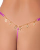 Cargue la imagen en el visor de la galería, Braguita tanga G de encaje rosa con pestañas y colgante de letra Reanna para mujer, talla XL
