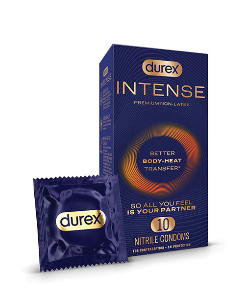 Załaduj obraz do przeglądarki galerii, Prezerwatywy Durex Intense z nitrylu, ultracienkie, z efektem rozgrzewającym, opakowanie 10 sztuk
