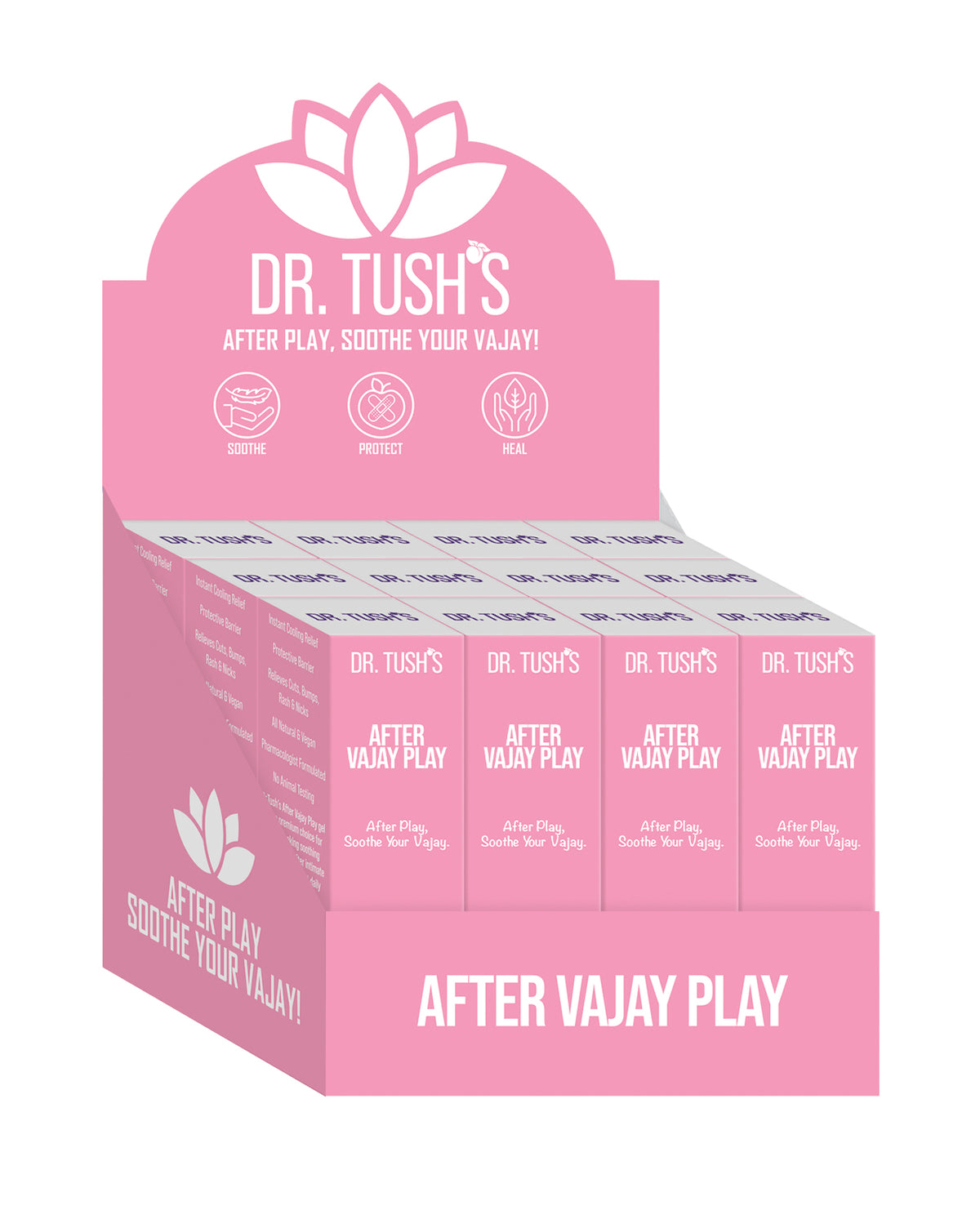 Gel rafraîchissant apaisant pour soins intimes After Vajay Play de Dr Tushs, paquet de 12