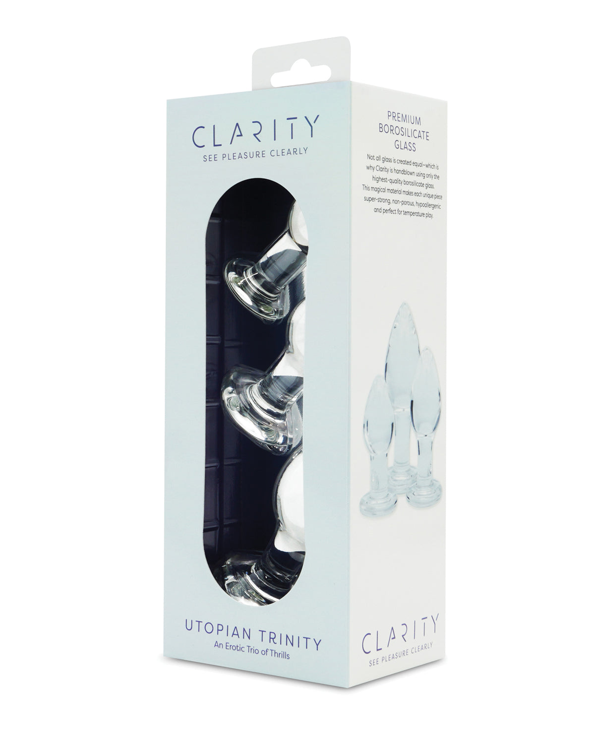 Utopian Trinity 3 Piece Glass Butt Plug Set Borosilicate Kit