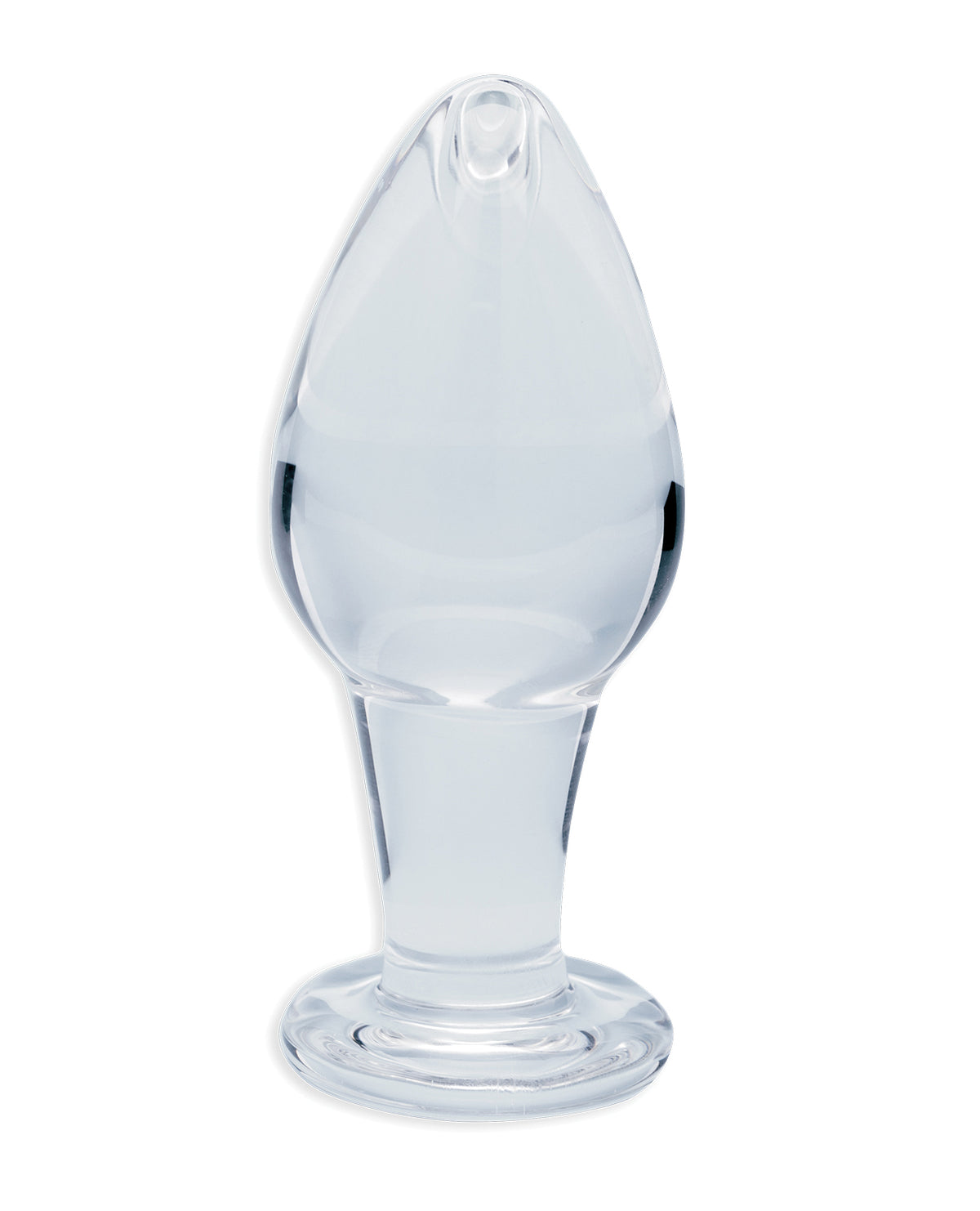 Plug anal en verre premium Clarity avec extrémité en forme de bourgeon utopique, design conique en borosilicate
