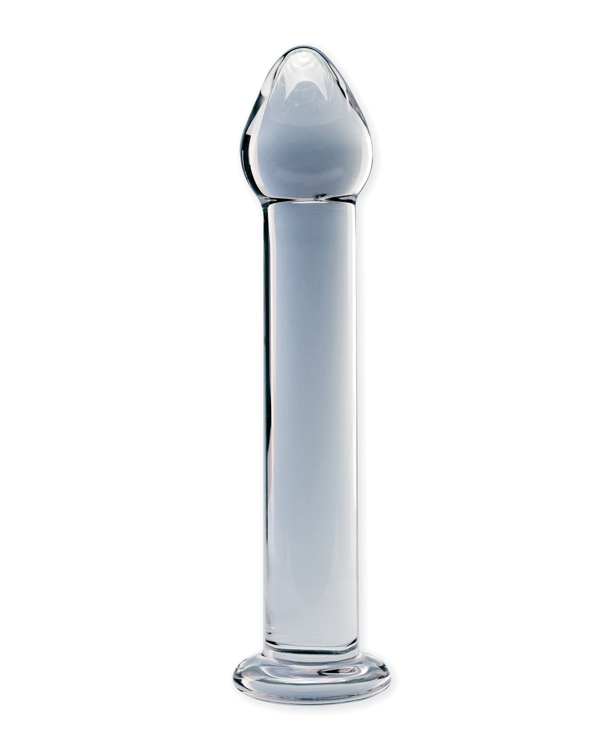 Dildo in vetro trasparente premium Seraphic Serenade, stile compatto ed elegante