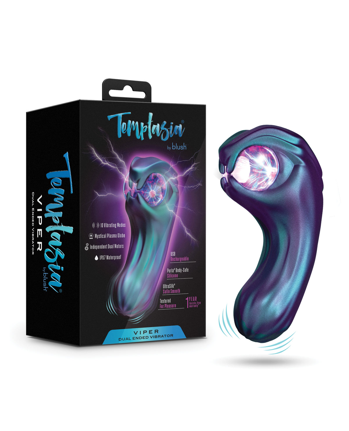 Blush Temptasia Viper Dual Ended Vibrator 10 Vibration Modes