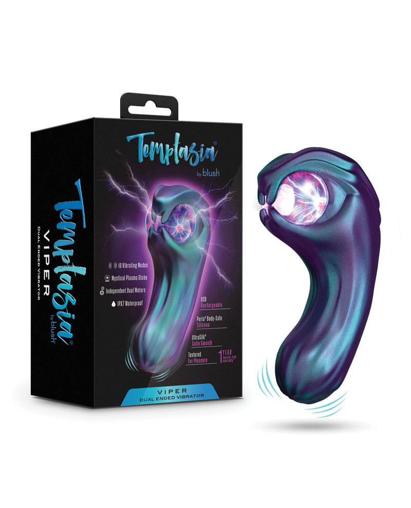Cargue la imagen en el visor de la galería, Vibrador de doble extremo Temptasia Viper de Blush con 10 modos de vibración
