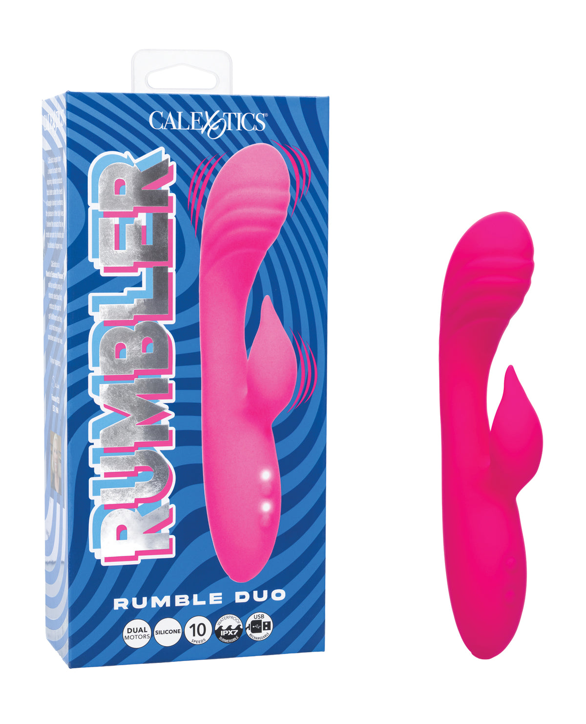 Masajeador doble Rumbler Rumble Duo rosa con 10 velocidades