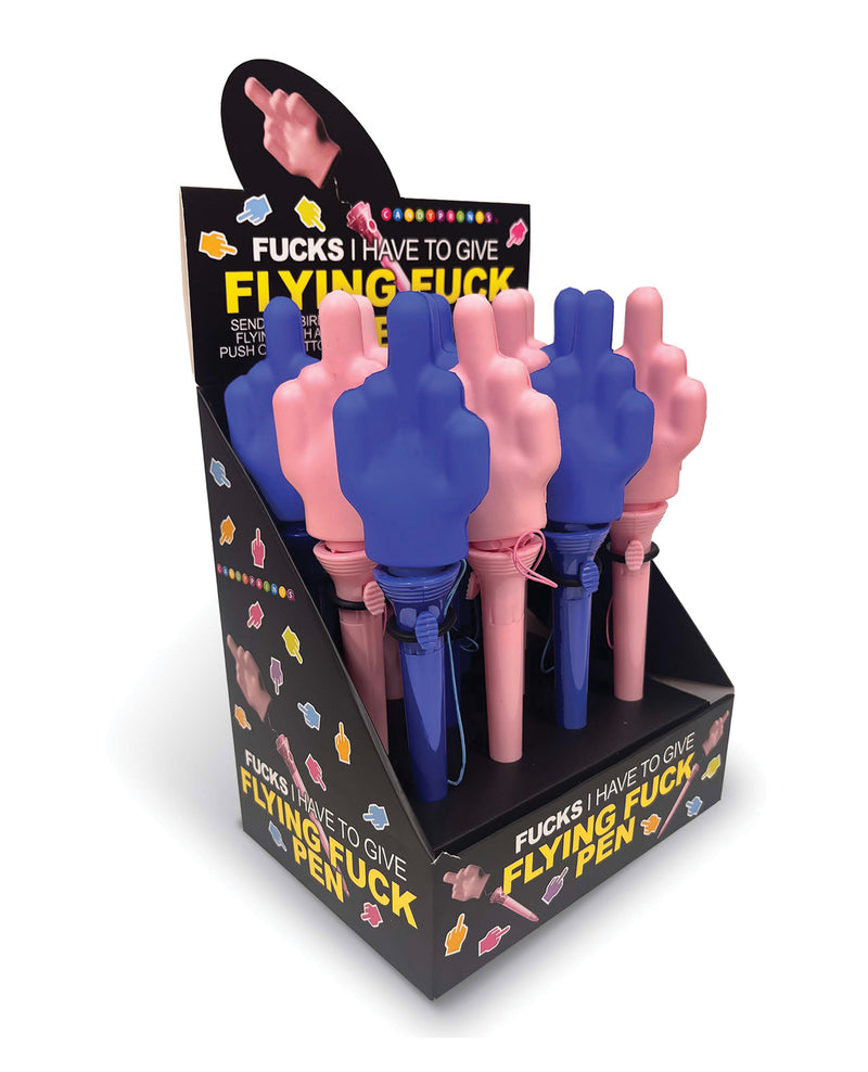 Load image into Gallery viewer, 12 Pack Fucks I Have To Give Flying Fuck Middle Finger Launching Pen
