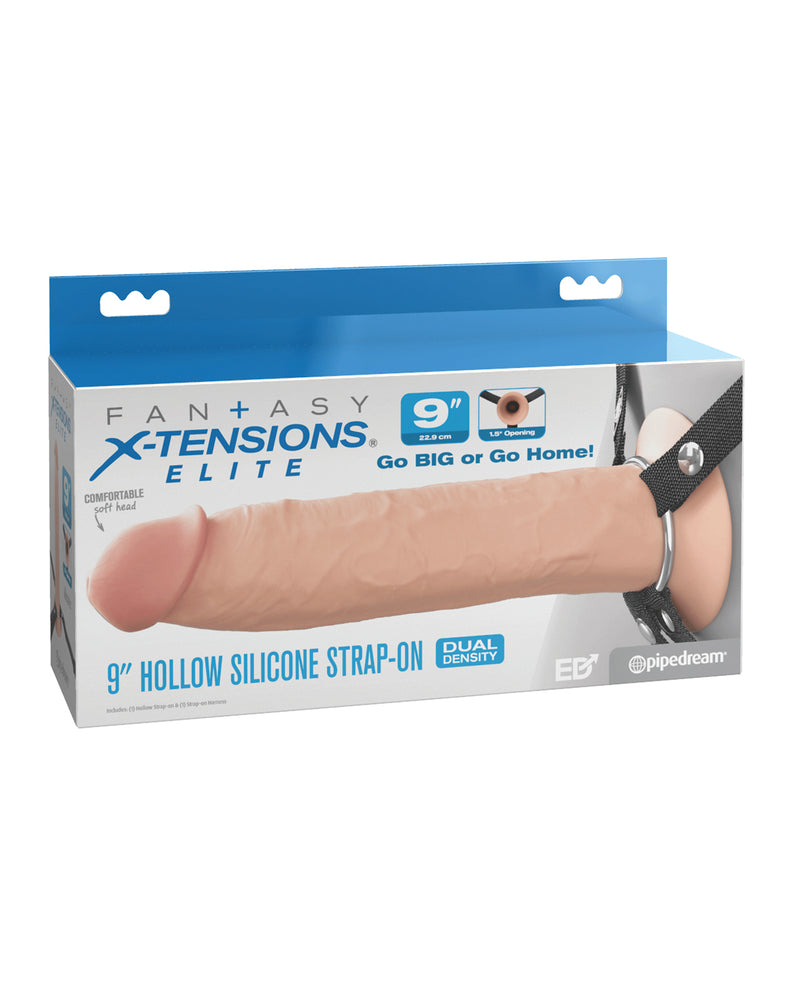 Load image into Gallery viewer, Fantasy X-Tensions Elite 9" Silicone Hallow Strap-On Dual Density - Light
