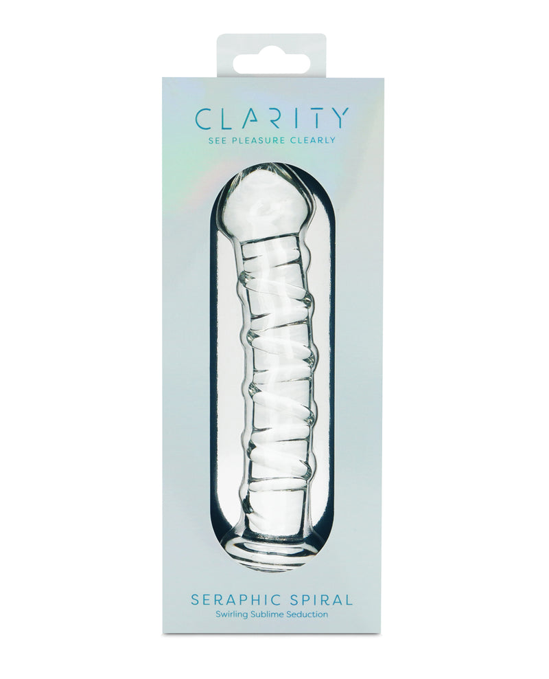 Bild in den Galerie-Viewer laden, Clarity Glass Seraphic Spiral Dildo aus Borosilikatglas mit strukturierter Oberfläche, 160Mm
