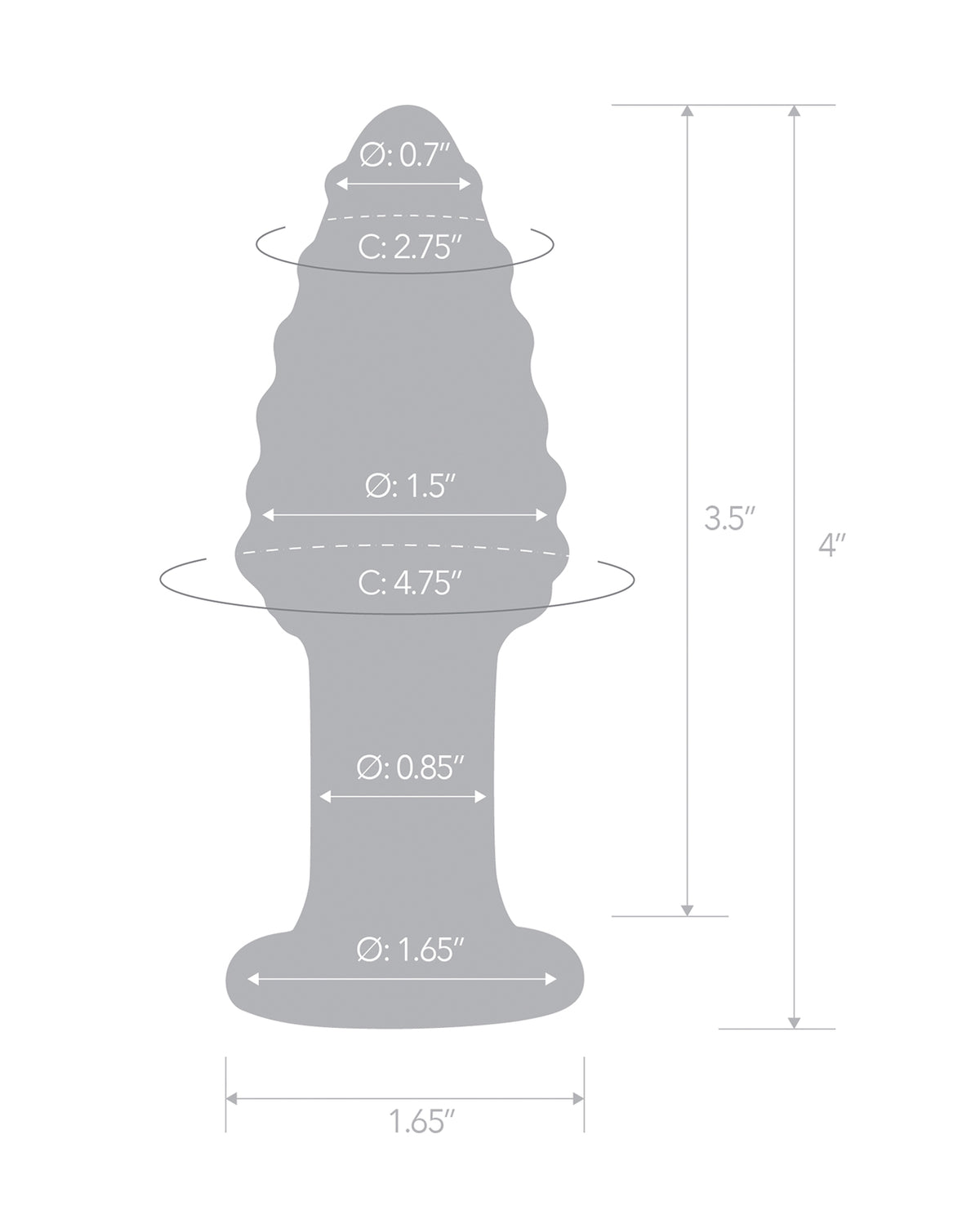 Cornstar glazen buttplug van 4 inch met getextureerde maïskorrels