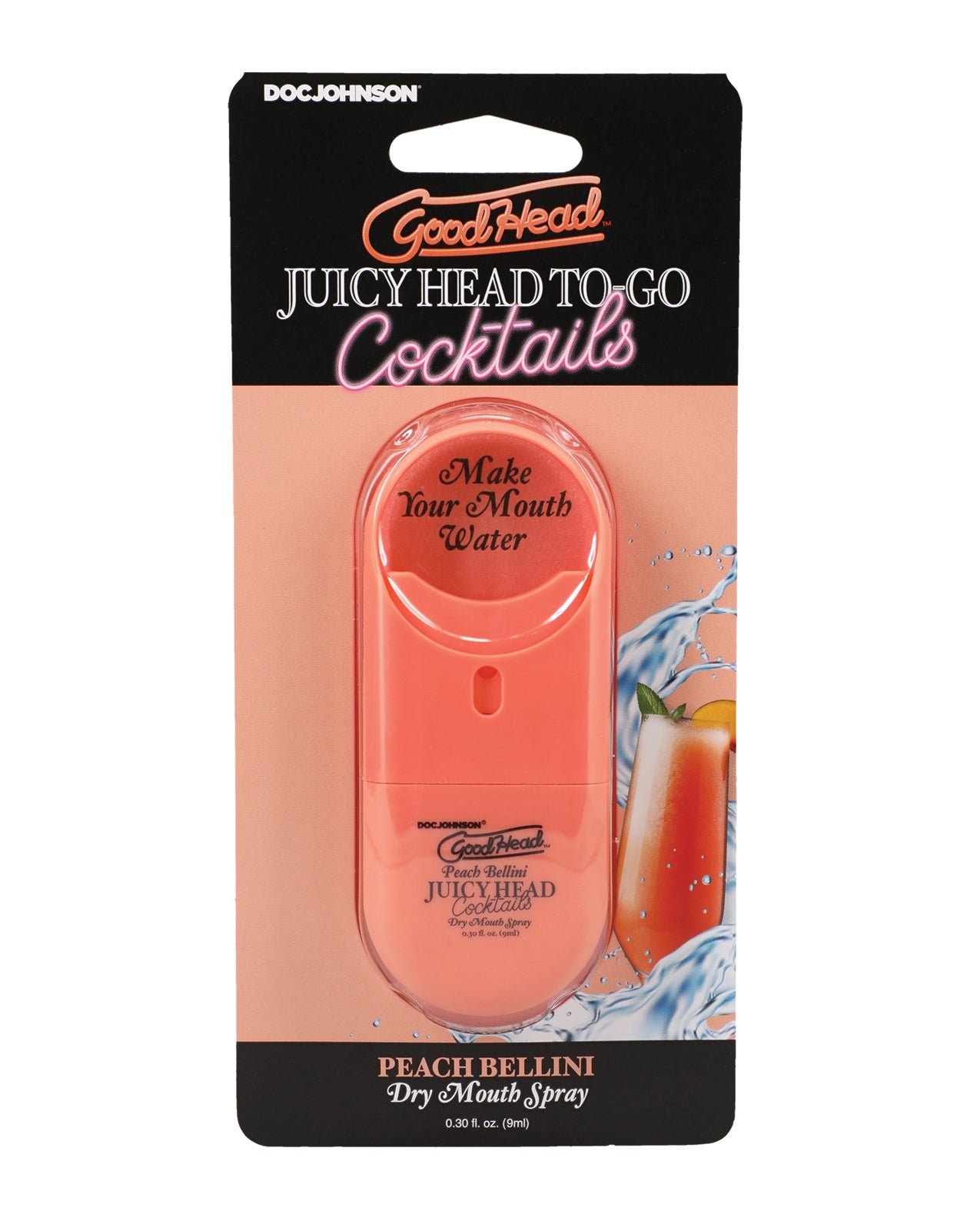 Spray bucal Goodhead Peach Bellini tamaño de viaje contra la boca seca, para el placer oral