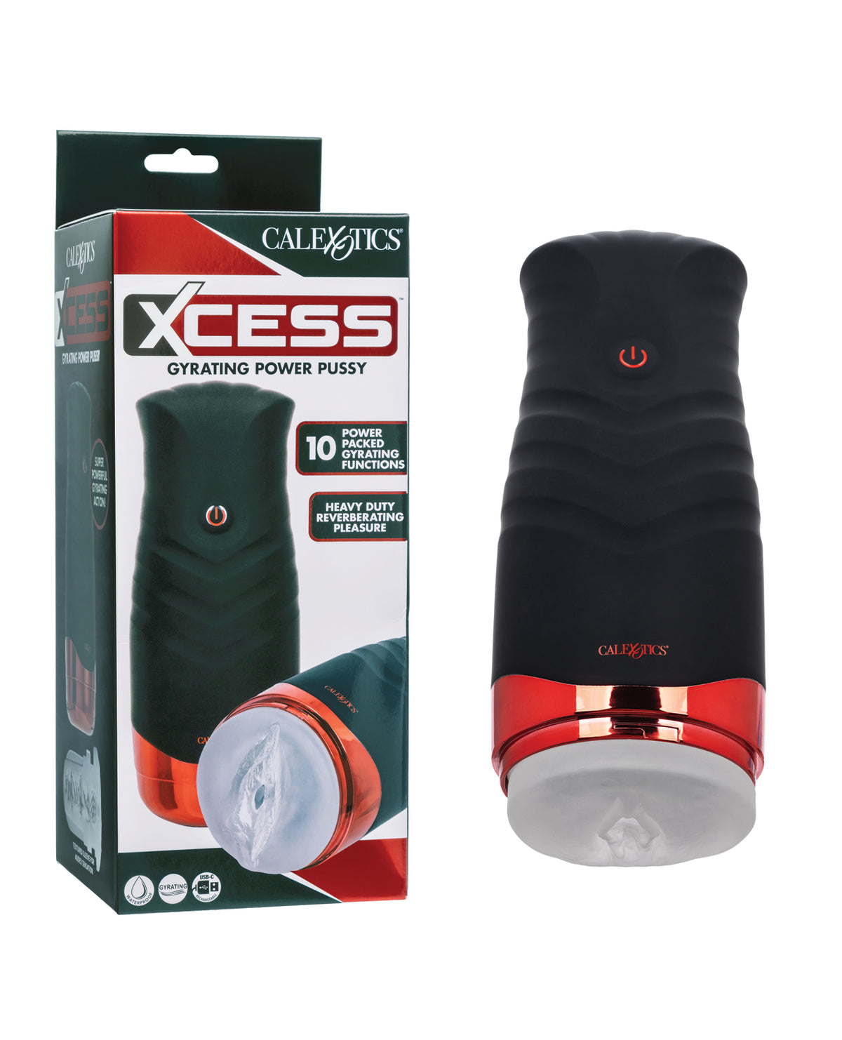 Xcess Gyrating Rechargeable Masturbator for Men Power Vibration