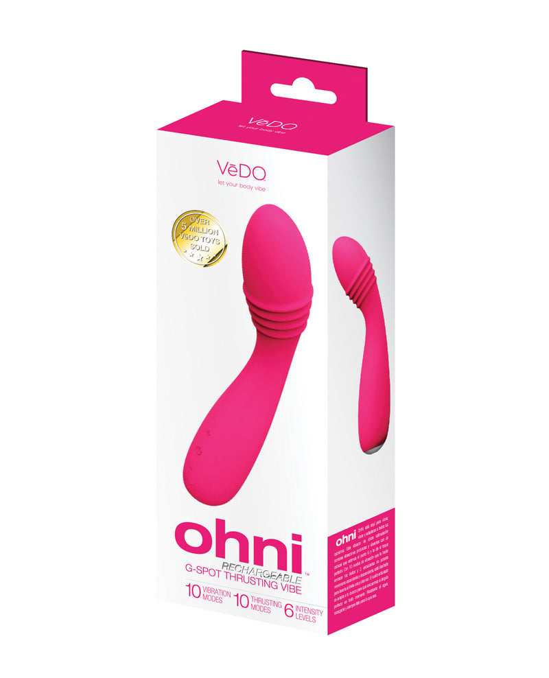 Load image into Gallery viewer, VeDO Ohni Rechargeable G-Spot Thrusting Vibe - Pink
