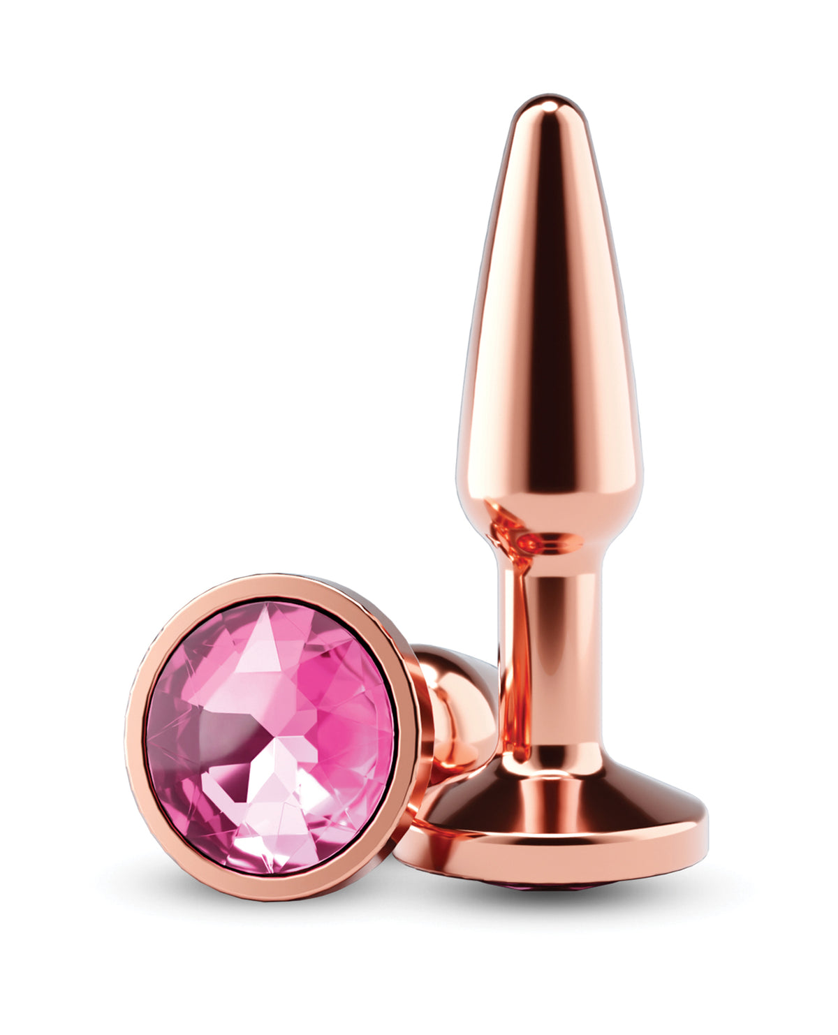 Plug anal pequeno cônico de alumínio, leve, rosa