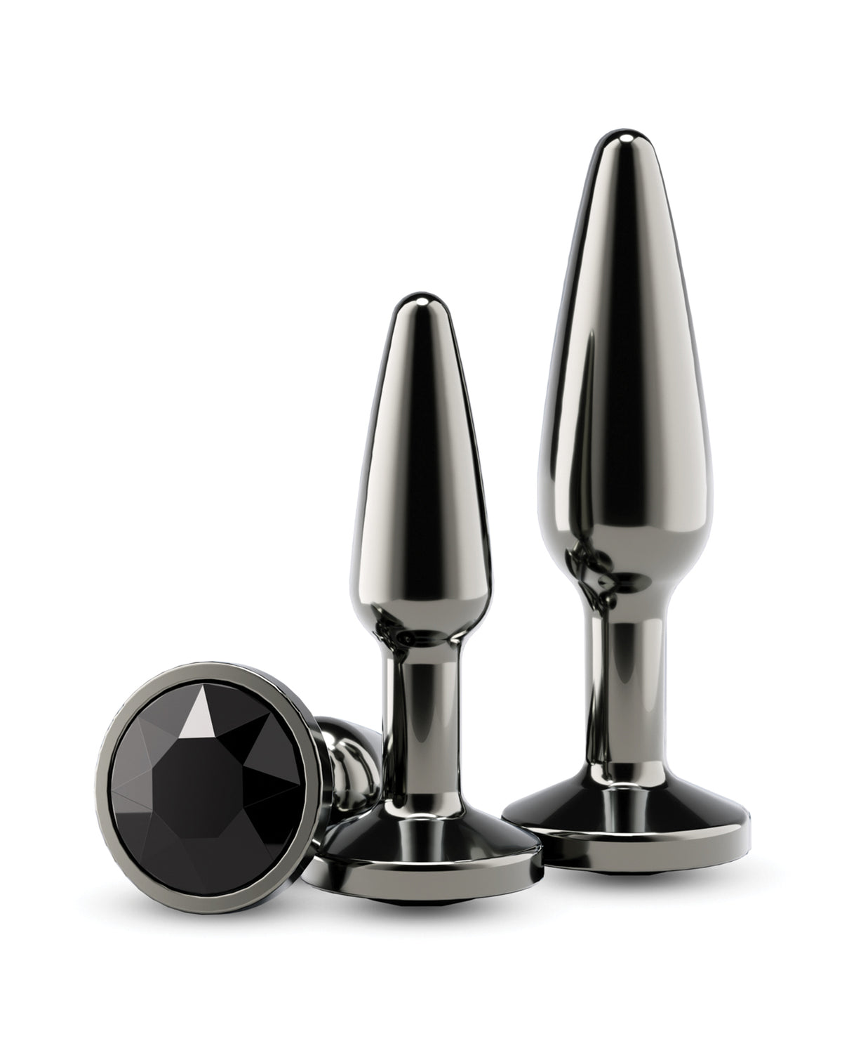 Kit de jucării anale Rear Assets, cu trainer conic din aluminiu, negru gunmetal