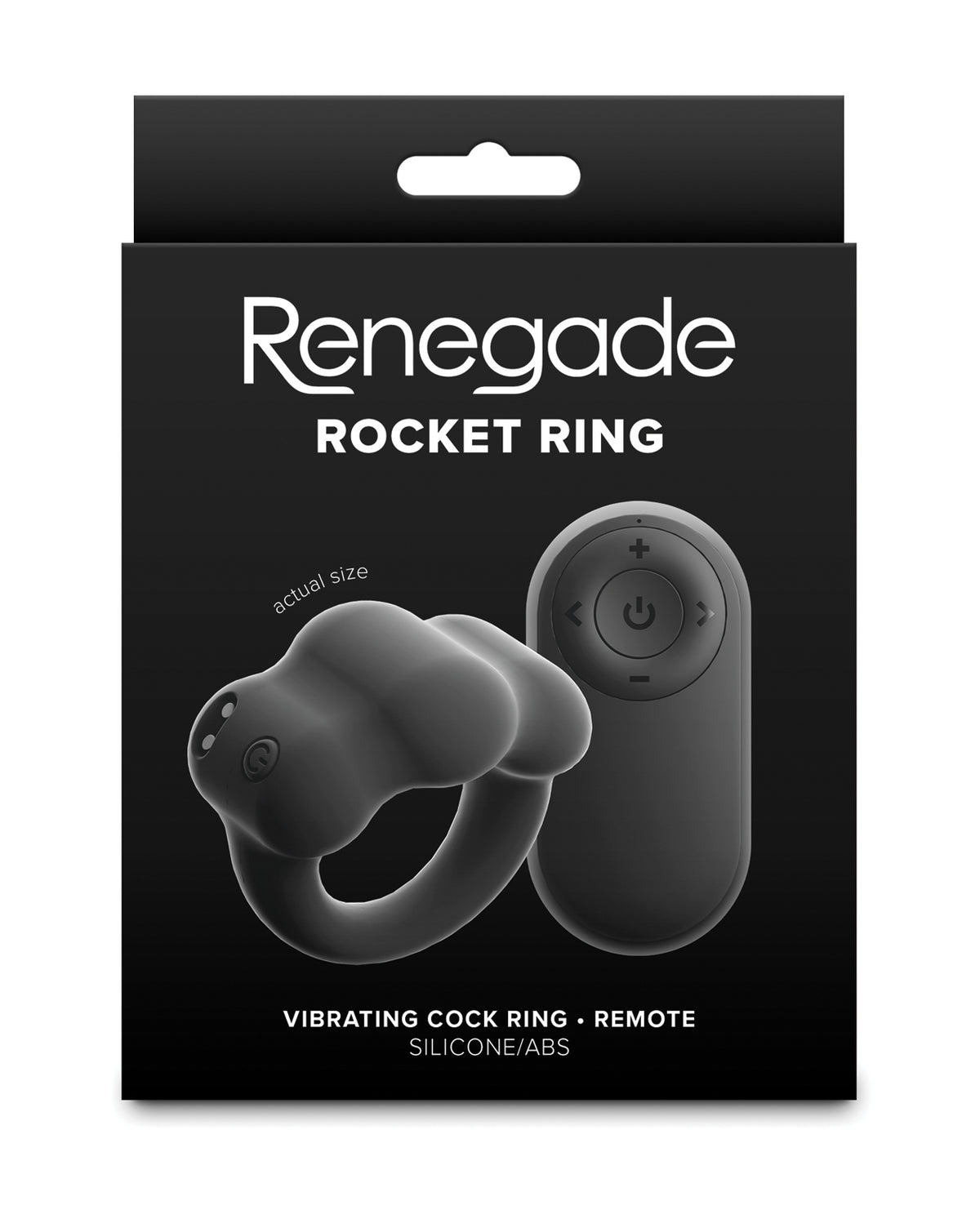 Renegade Rocket Rechargeable Vibrating Cock Ring And Ball Stretcher Black