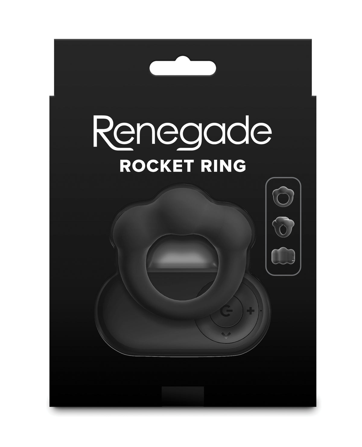 Renegade Rocket Rechargeable Vibrating Cock Ring And Ball Stretcher Black