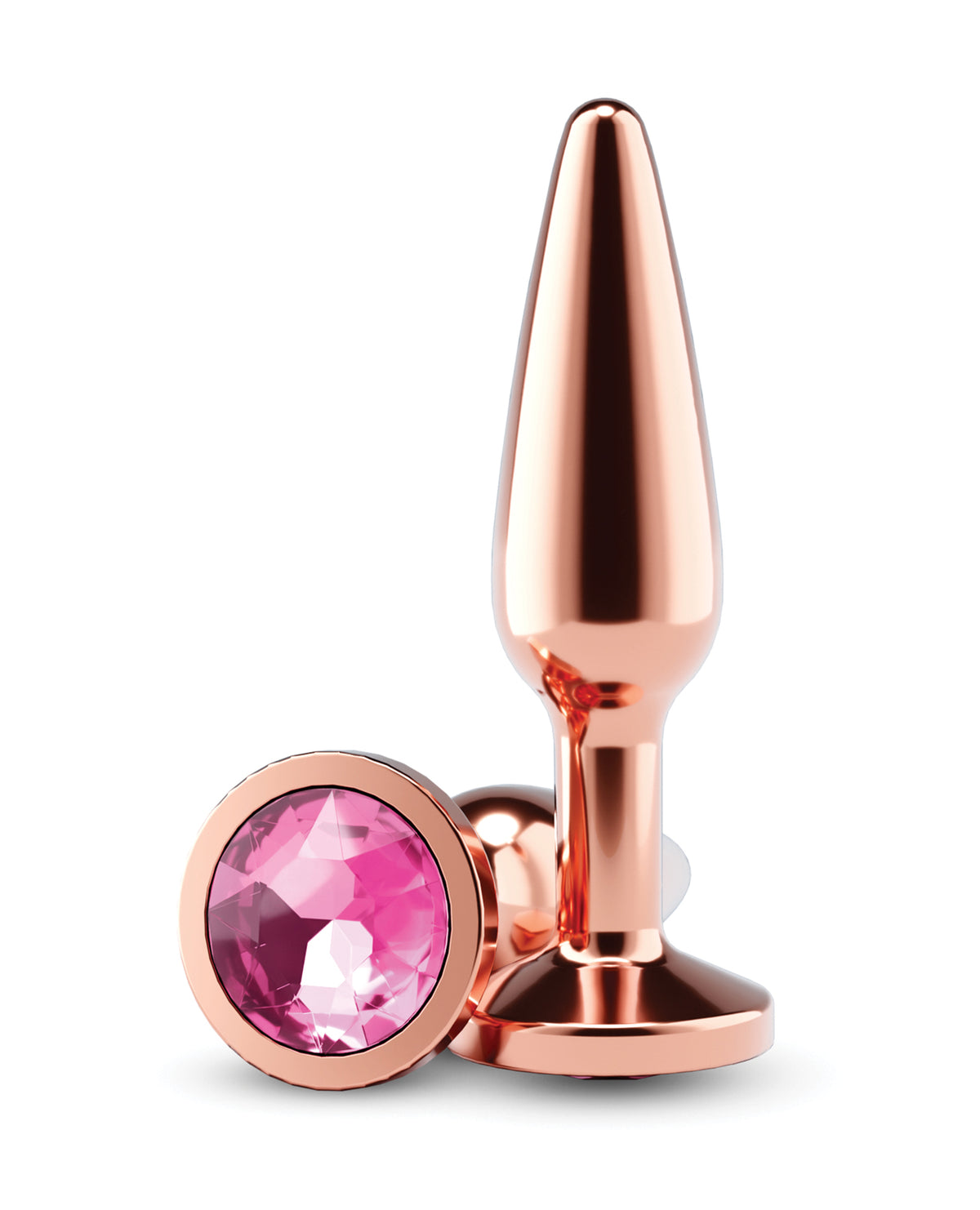Rear Assets Tapered Medium Chrome Anal Plug Rose Gold Aluminum Butt Toy