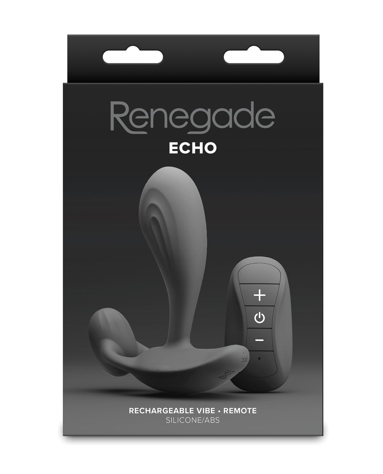 Masajeador de próstata vibratorio de silicona negra Renegade Echo con control remoto