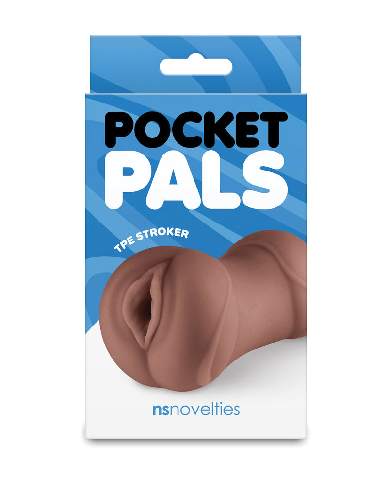 Cargue la imagen en el visor de la galería, Masturbador vaginal Pocket Pal de NS Novelties, de TPE seguro para el cuerpo, marrón
