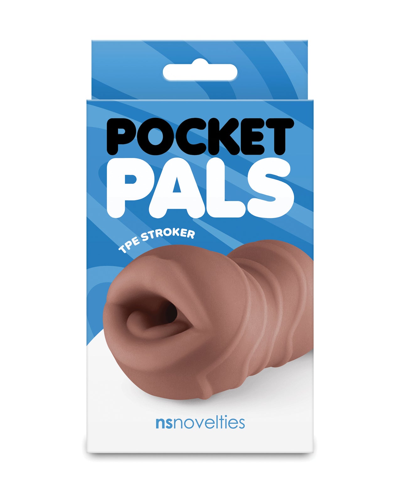 NS Novelties Pocket Pals masturbador bucal marrón de TPE seguro para el cuerpo para hombres