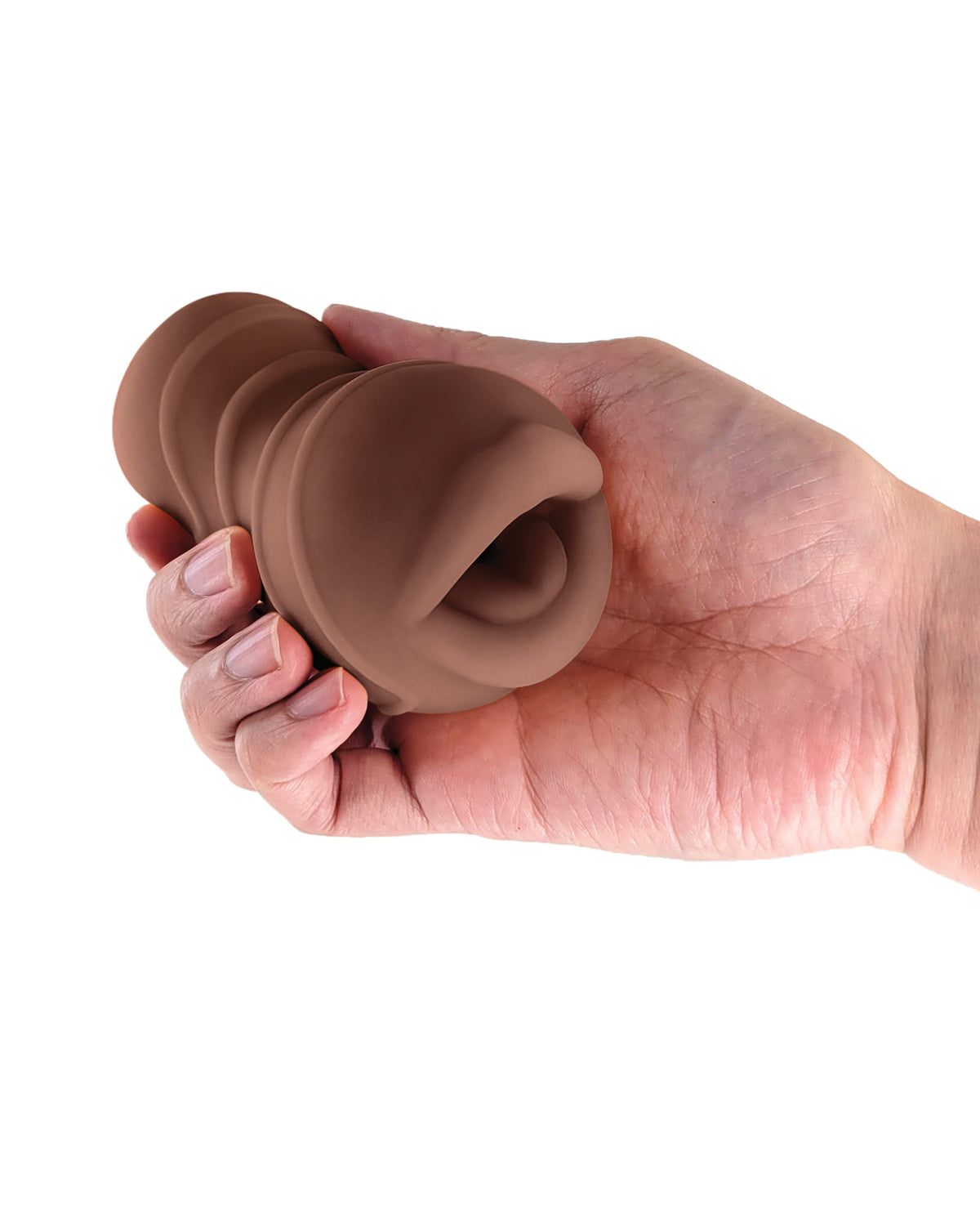 NS Novelties Pocket Pals masturbador bucal marrón de TPE seguro para el cuerpo para hombres