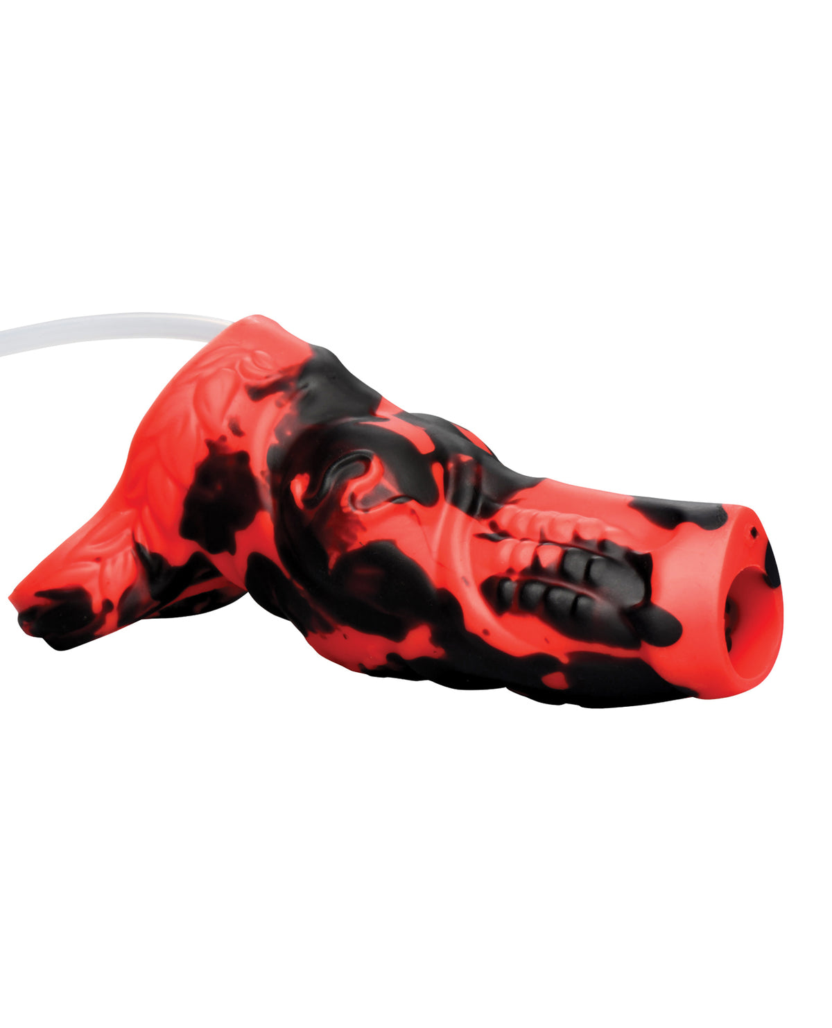 Creature Cocks Hell Hound geknoopte siliconen penishuls, spuitend, rood