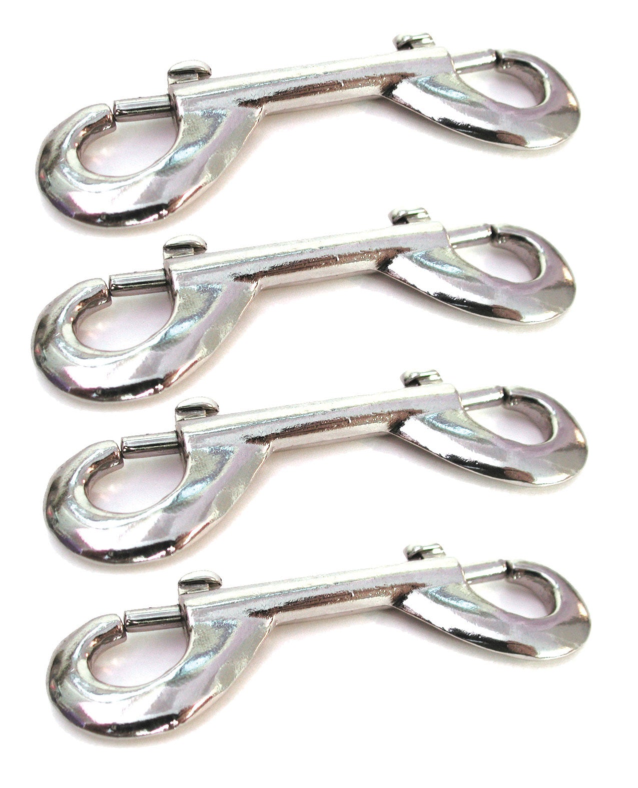 KinkLab Nickel Plated Snap Hooks Pack Of 4 For Cuffs And Collars